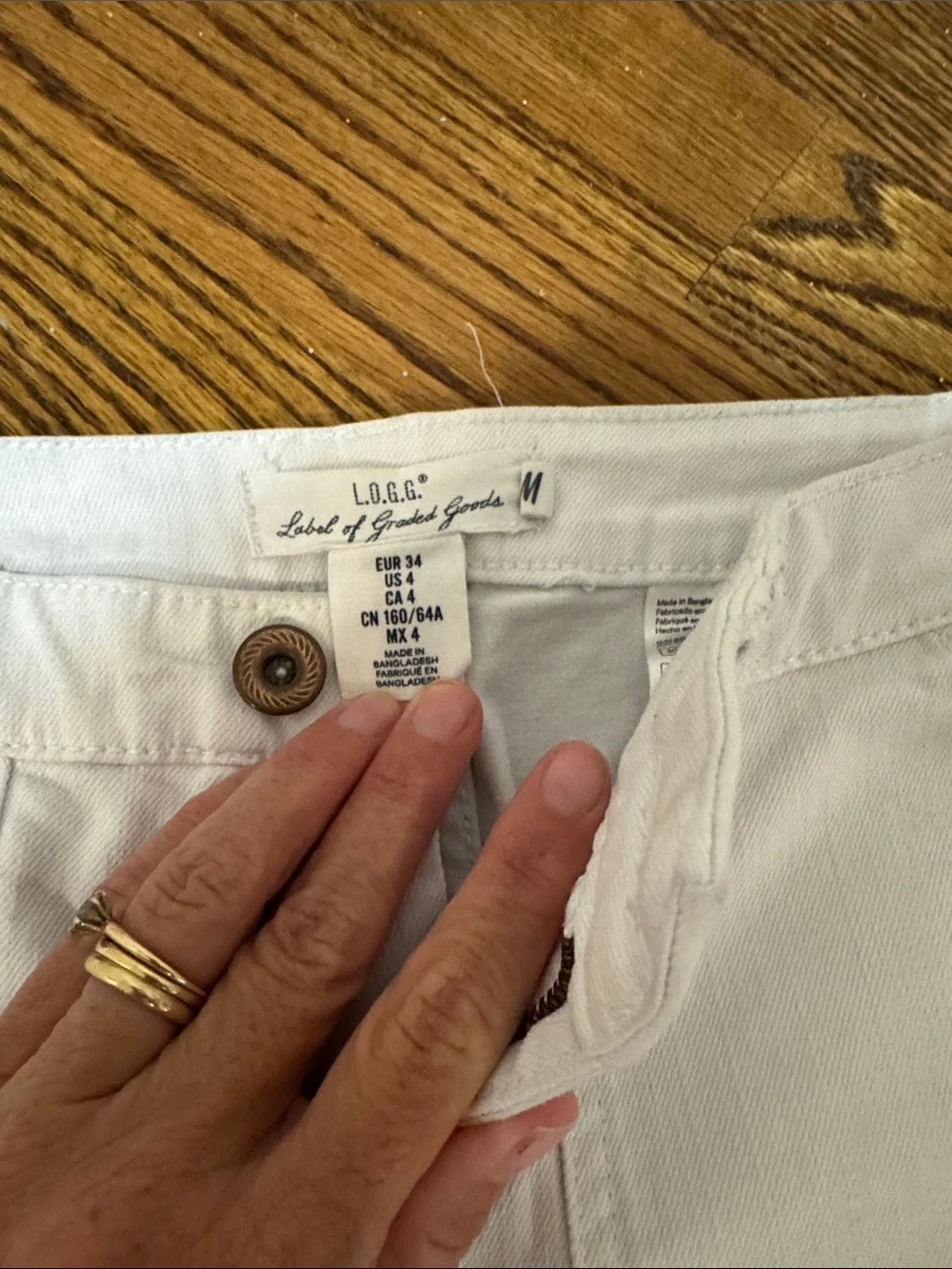 White H&M utility jeans